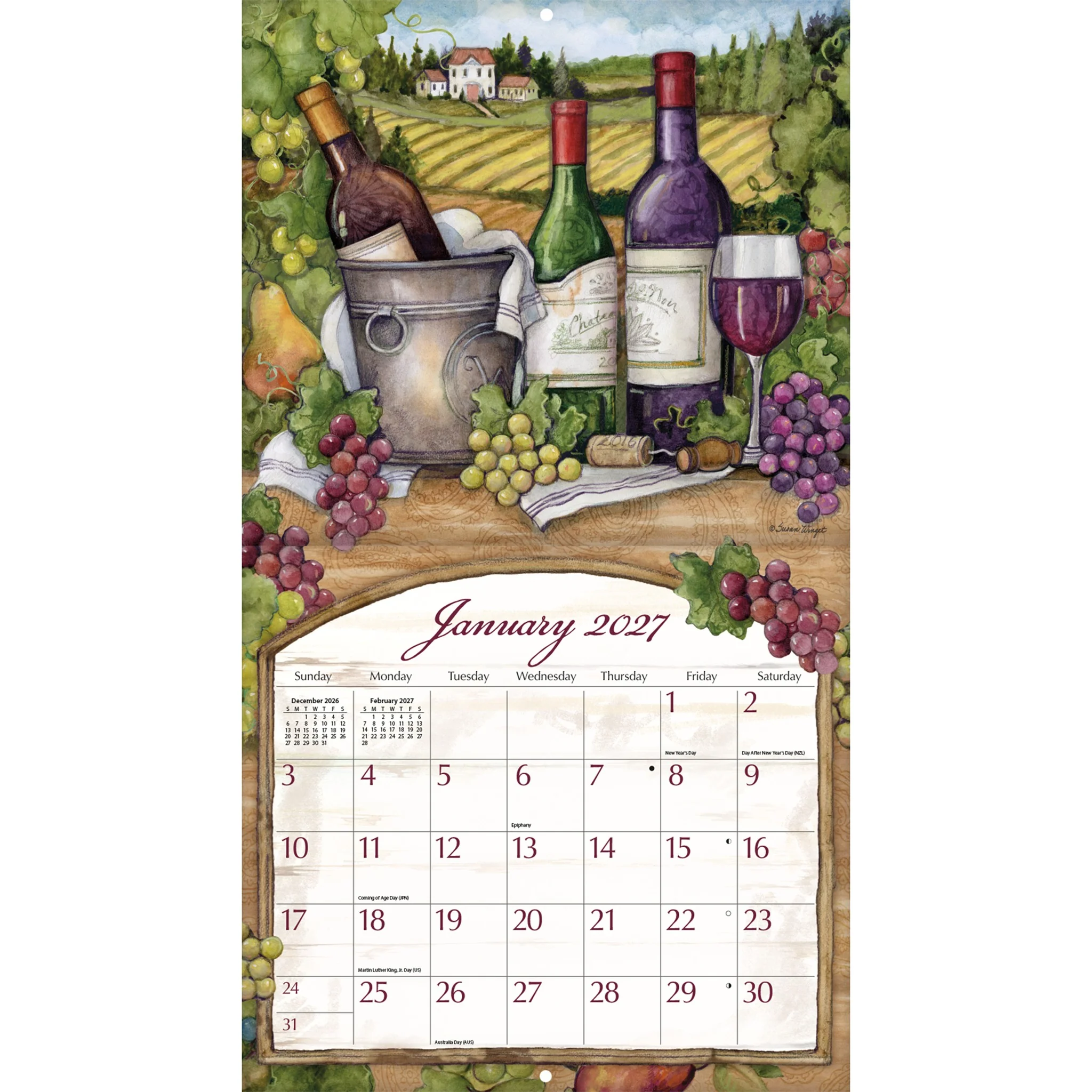 Wine Country Special Edition with Print 2027 Wall Calendar - Image 3