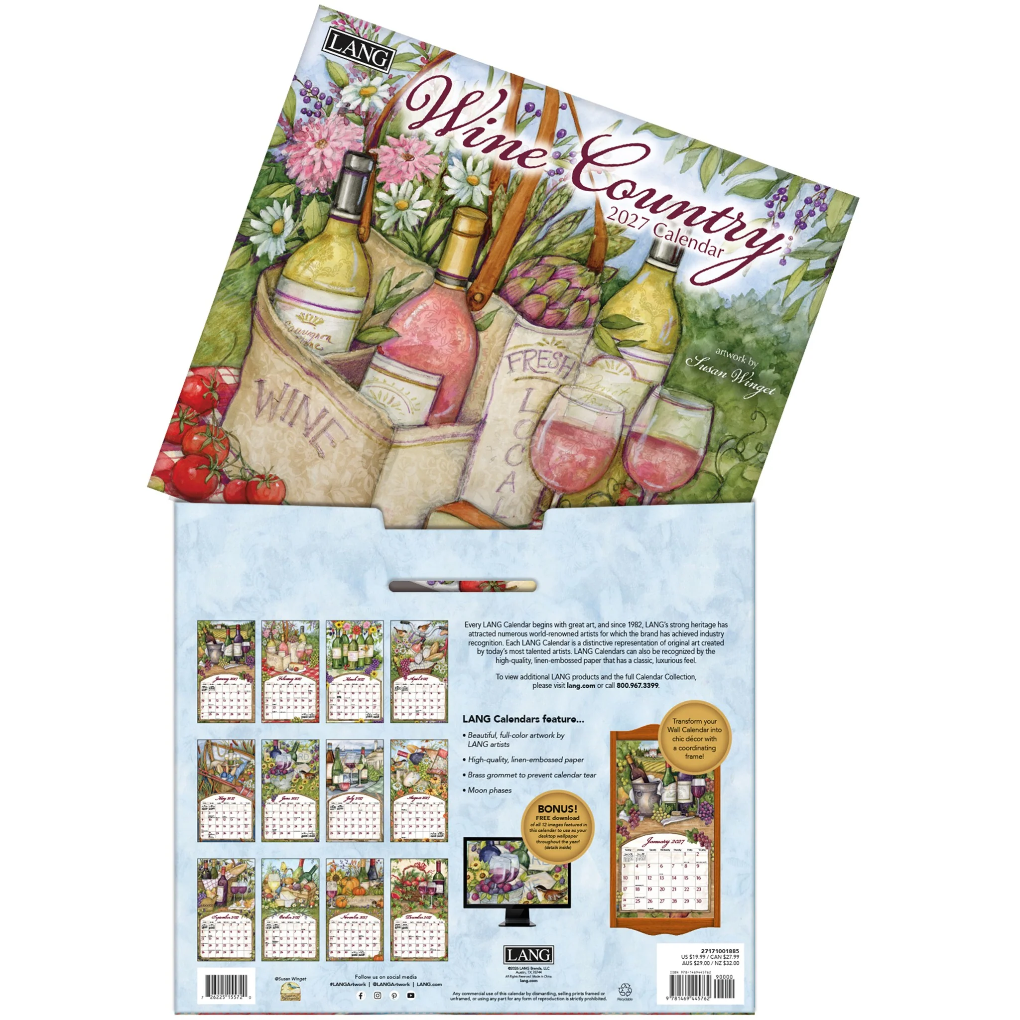 Wine Country Special Edition with Print 2027 Wall Calendar - Image 4