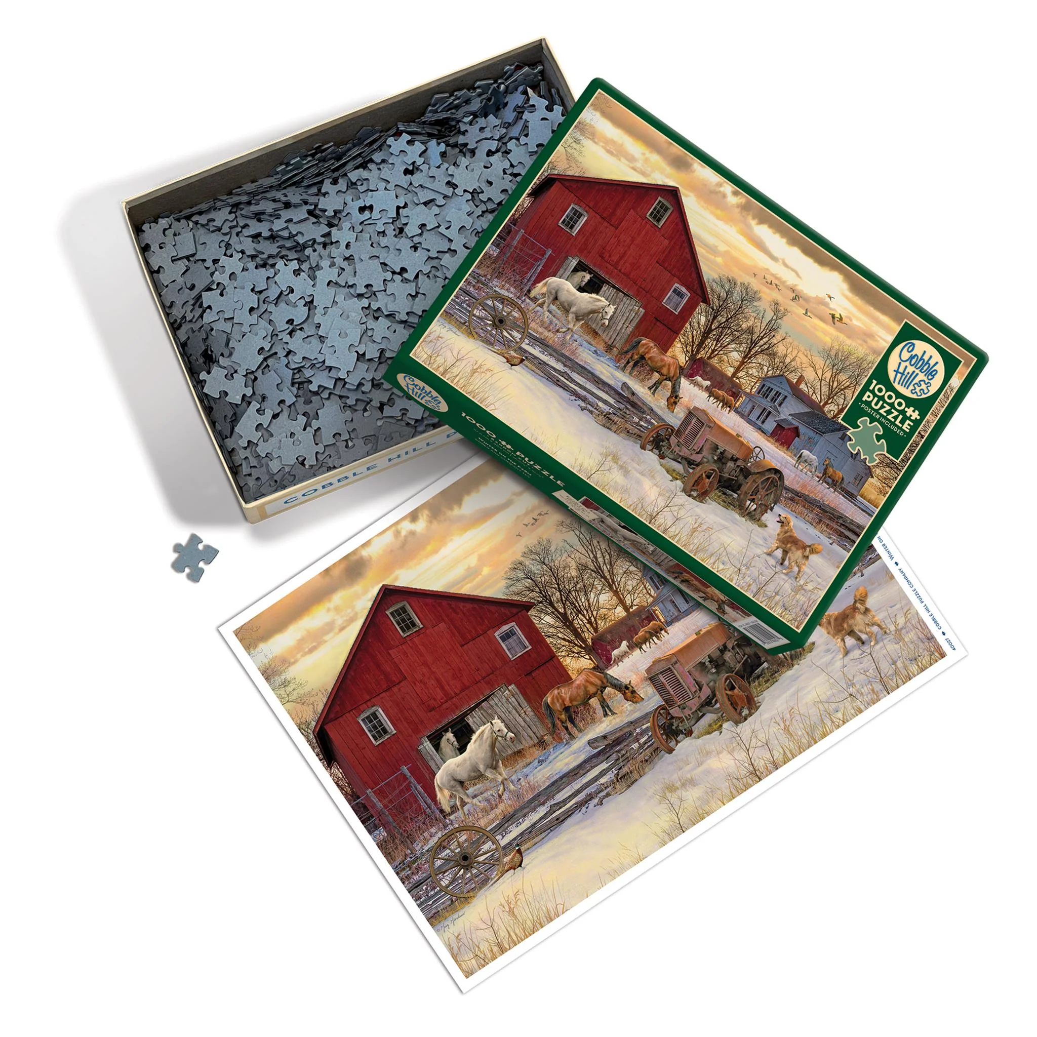 Winter on the Farm 1000 Piece Puzzle Cobble Hill - Image 5