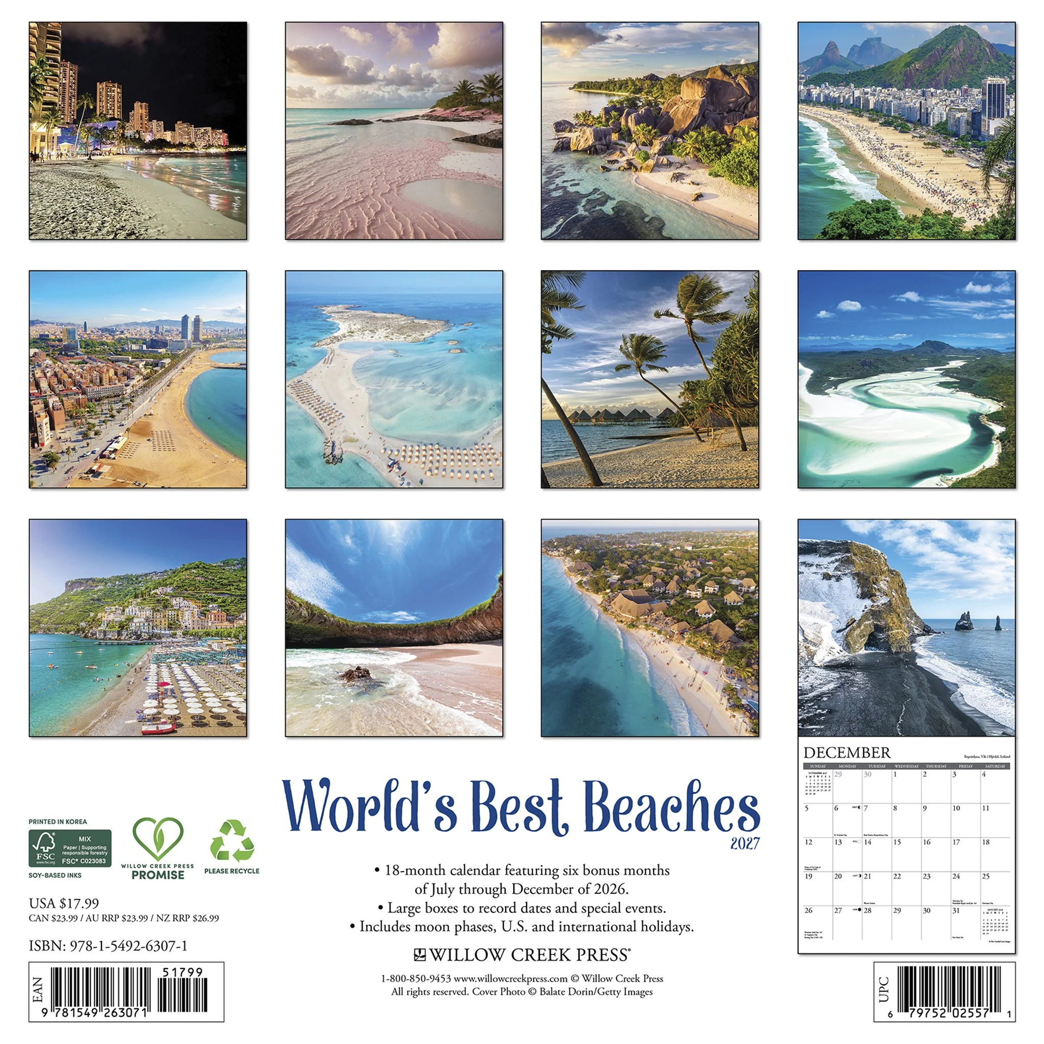 World's Best Beaches 2027 Wall Calendar - Image 2