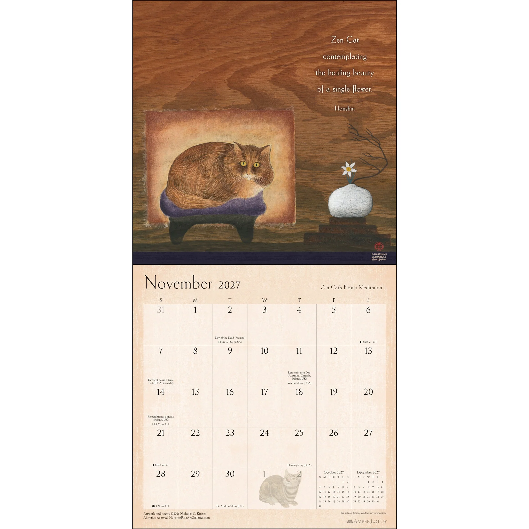 Zen Cat 2027 Wall Calendar - Online Only - Image 4