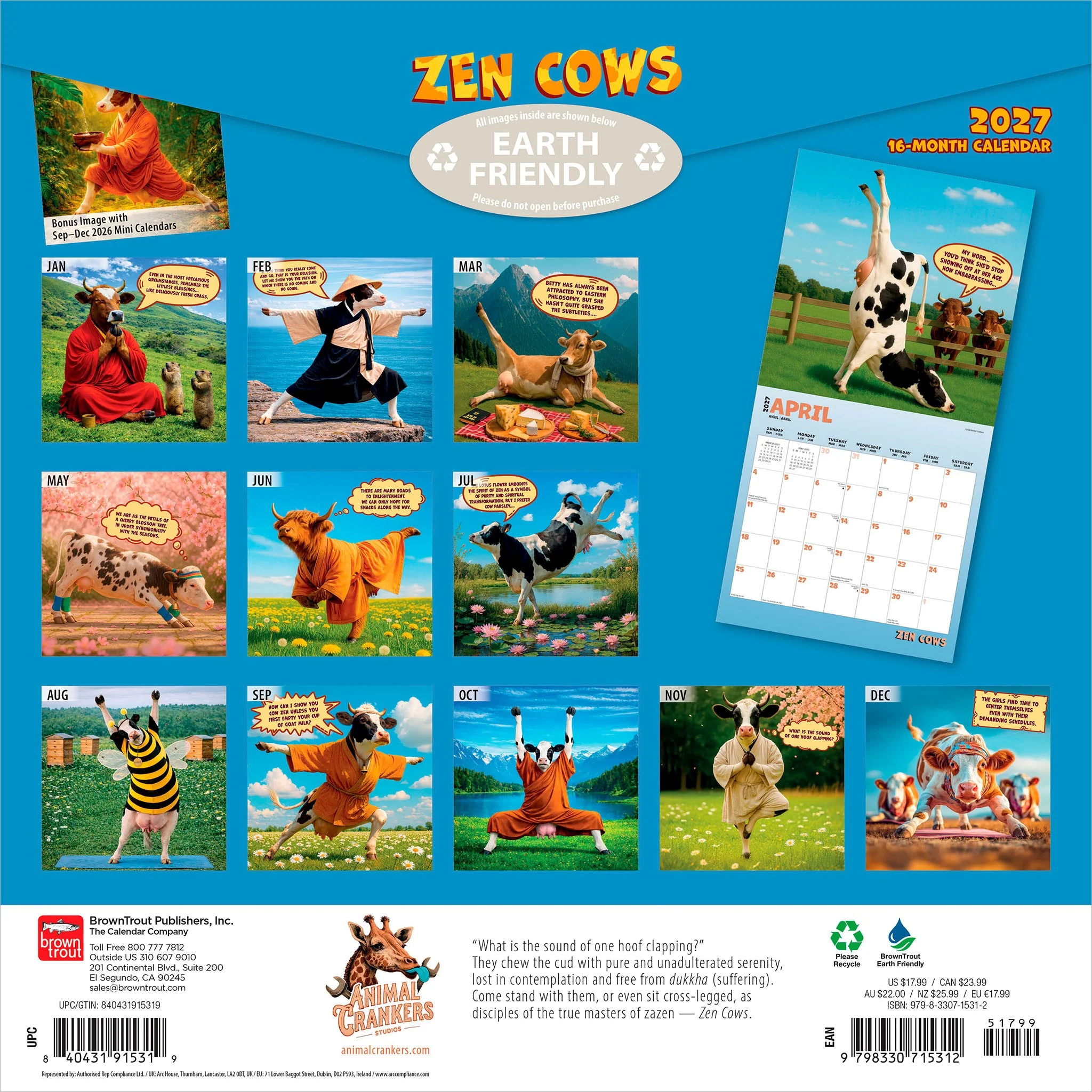 Zen Cows 2027 Wall Calendar - Image 2