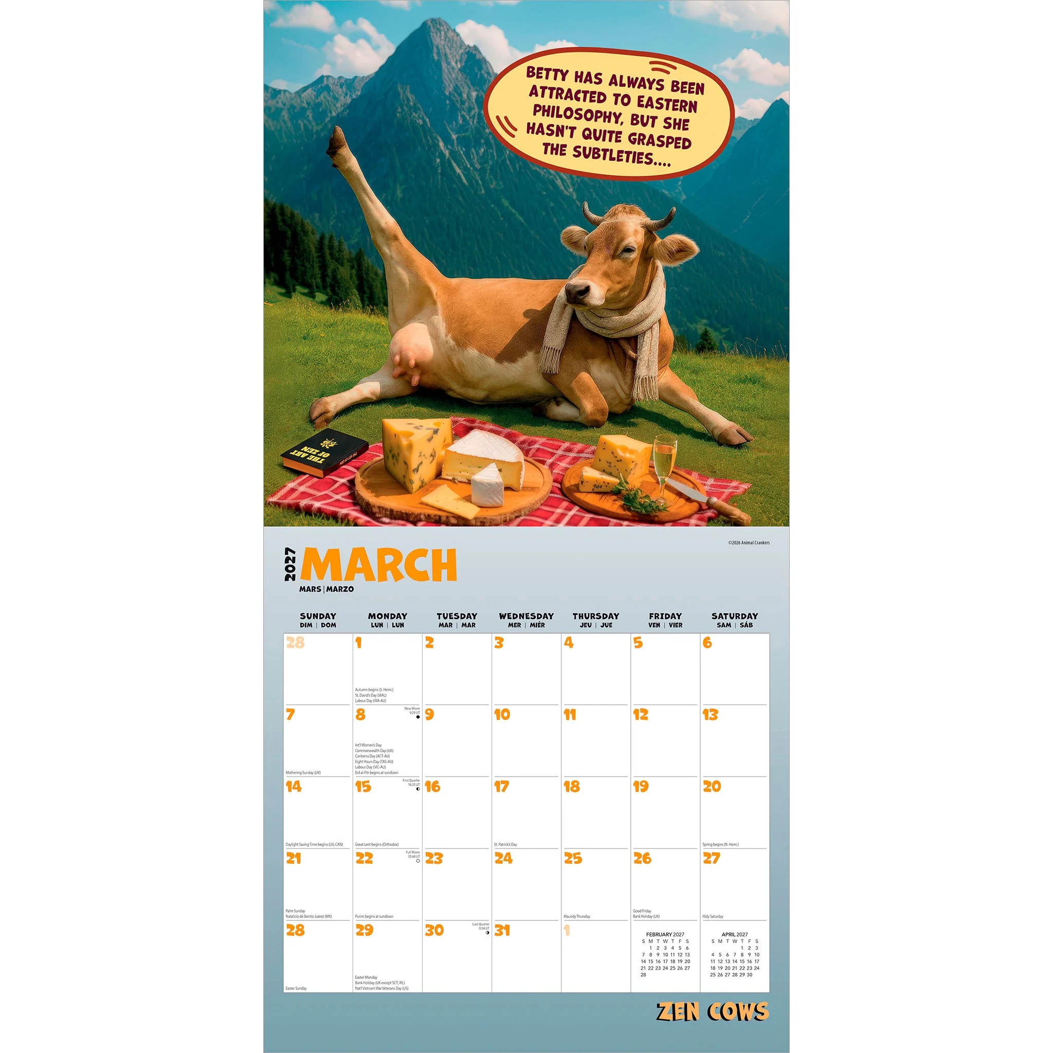 Zen Cows 2027 Wall Calendar - Image 3