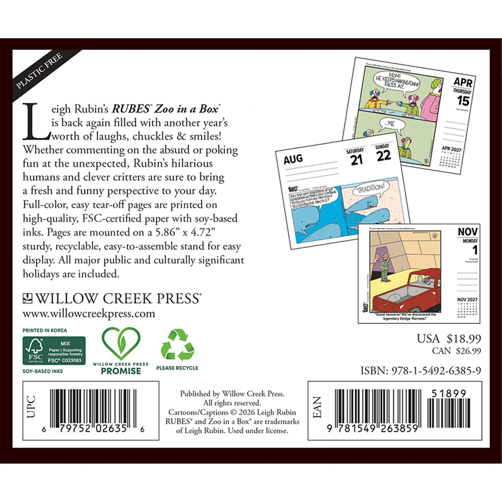 Zoo In A Box 2027 Box Calendar - Online Only - Image 2